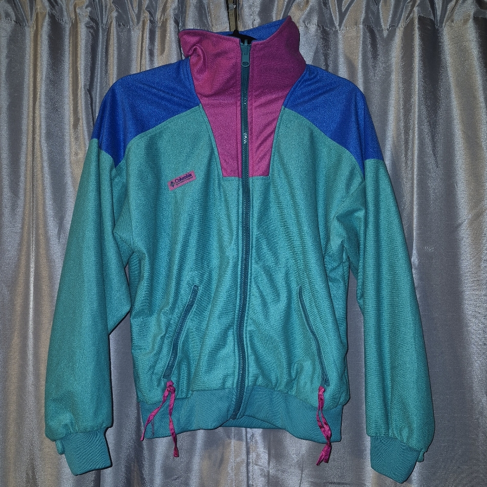 Columbia Green and Blue Puffer Jacket Lightweight Outdoor Essential